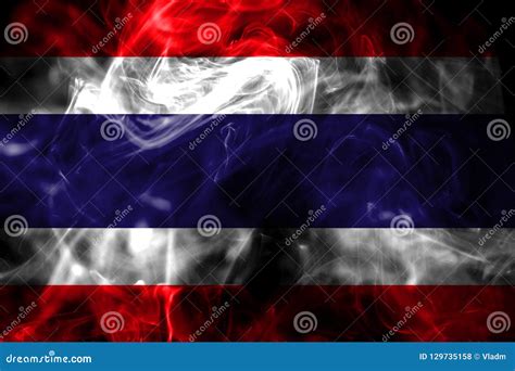 National Flag Of Thailand Made From Colored Smoke Isolated On Black Background Abstract Silky