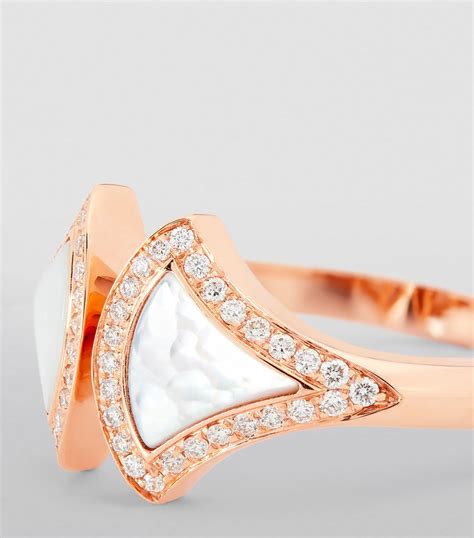 Bvlgari Rose Gold Diamond And Mother Of Pearl Divas Dream Ring