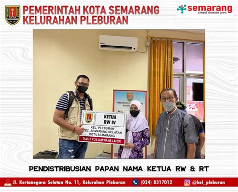 Pendistribusian Papan Nama Ketua Rt Rw Kabar Pleburan