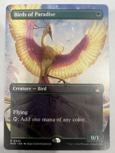 Mtg Birds Of Paradise Anime Borderless Ravnica Remastered Nm Ebay