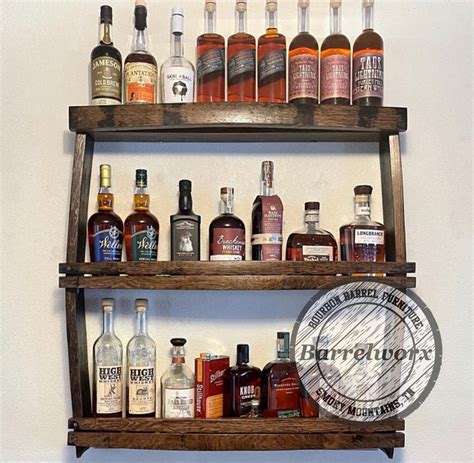 Bar Shelves / Home Bar Shelves/ Bourbon Gifts /rustic Wood | Etsy