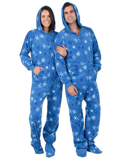 Footed Pajamas Footed Pajamas Its A Snow Day Adult Hoodie Fleece