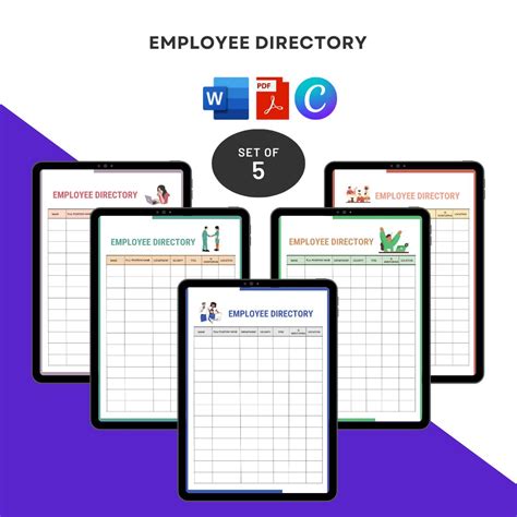 Employee Directory Template Printable PDF, Word, Excel