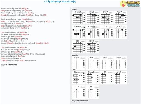 Chord Cô Ấy Nói Nhạc Hoa Lời Việt Nhạc Hoa Lời Việt Dickson Nguyễn Tab Song Lyric Sheet