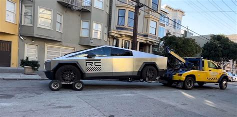 Tesla Cybertruck Getting Towed Images