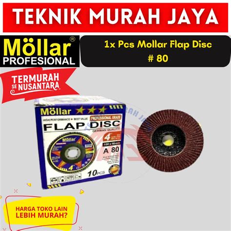 Jual MOLLAR Flap Disc 4 Amplas Tumpuk 4 Inch Mata Gerinda Susun Grade