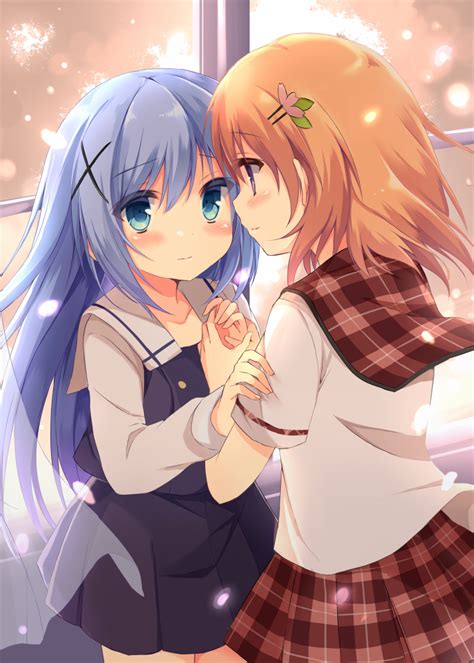 Kafuu Chino And Hoto Cocoa Gochuumon Wa Usagi Desu Ka Drawn By Kujou