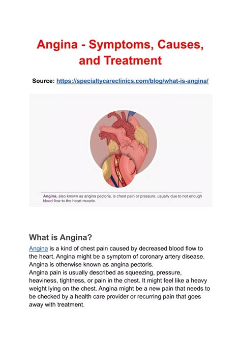 PPT - Angina - Symptoms, Causes, and Treatment PowerPoint Presentation ...