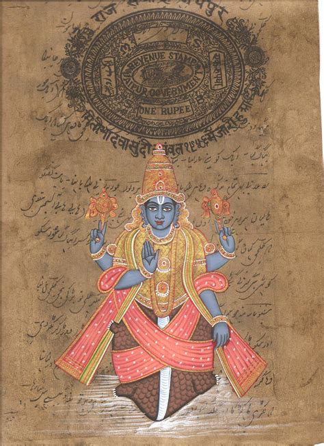 Kurma Vishnu Second Avatar Painting Handmade Indian Hindu Deity ...