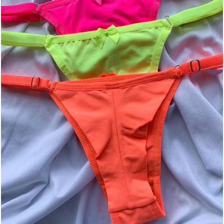 Kit 10 Calcinhas Lingerie Fio Duplo Regulagem String Microfibra Shopee Brasil