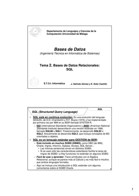 Pdf De Programación Tema2 Bases De Datos Relacionales Sql