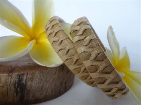 This Is A Hawaiian Lauhala Bracelet Traditionally Hand Woven From Lauhala Pandanus Leaves The