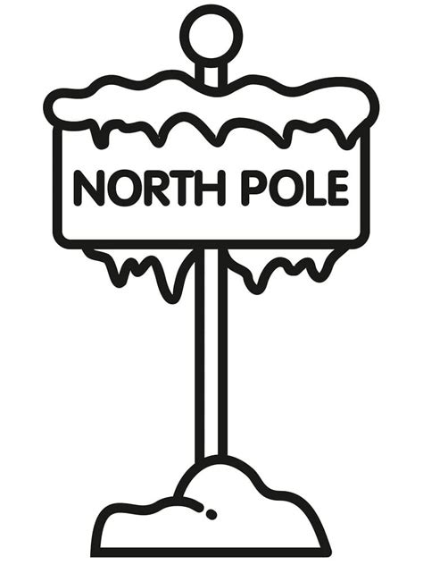 Simple North Pole Sign coloring page - Download, Print or Color Online ...