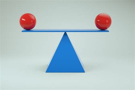 Premium Photo 3d Model Of Balancing Red Balls On A Scale Blue