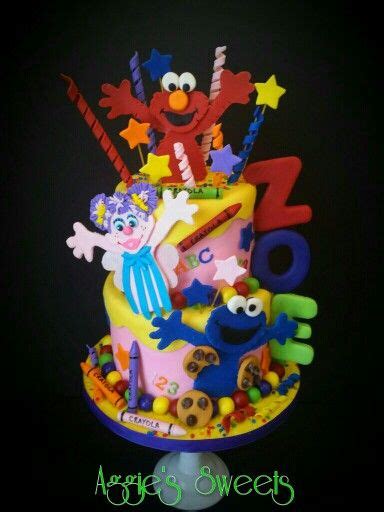 Sesame Street Birthday Cake With Elmo Abby Cadabby And Cookie Monster