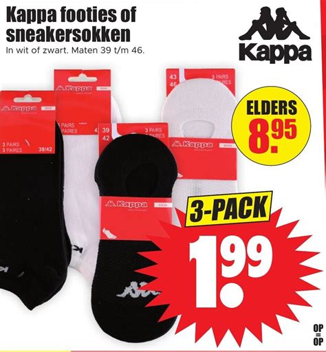 Kappa Footies Of Sneakersokken In Wit Of Zwart Maten T M