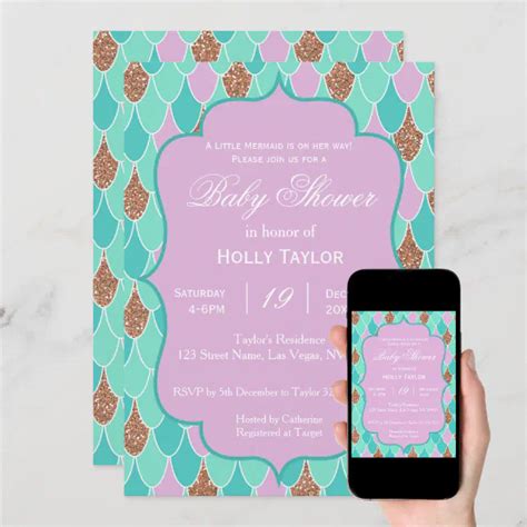 Little Mermaid Baby Shower Invitation | Zazzle