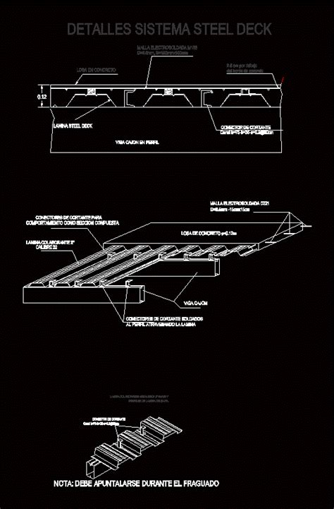 Detail Of Slab In Steel Deck Dwg Detail For Autocad • Designs Cad