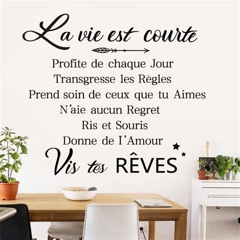 Autocollant Mural Citations Et Lettres Amour Stickers Muraux Noir