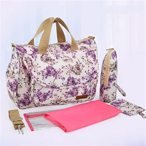 1 Set Floral Designer Diaper Bags Mummy Pastoral Baby Diapers Bag