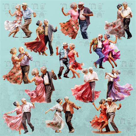 50 Romantic Seniors Dancing Clipart Pack INSTANT DOWNLOAD - Etsy