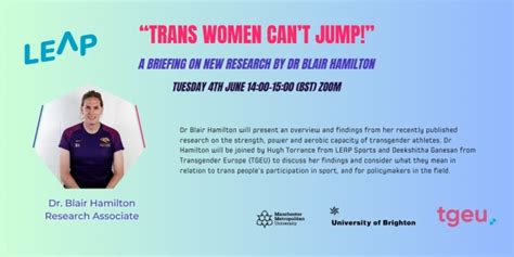 Webinar Trans Women Cant Jump Briefing On New Research From Dr Blair