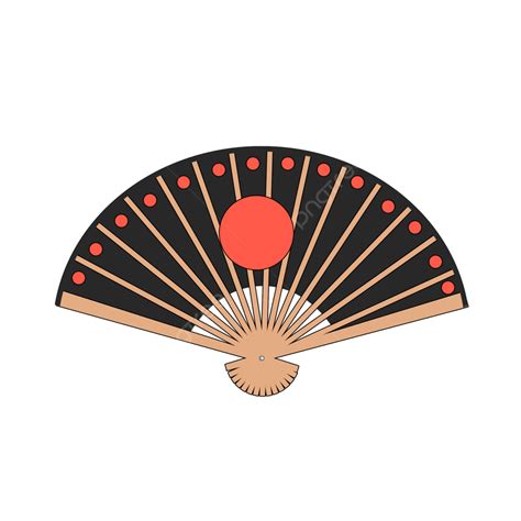 Japanese Fans Hd Transparent, Black Japanese Fan Illustration, Black Fan, Cartoon Fan ...