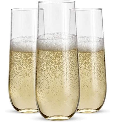 24 Stemless Plastic Champagne Flutes 9 Oz Plastic Champagne Glasses