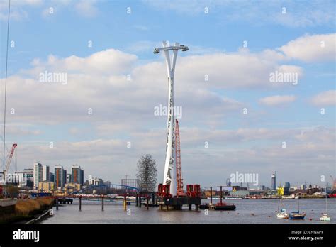 Cable car being built at the O2 Stock Photo - Alamy