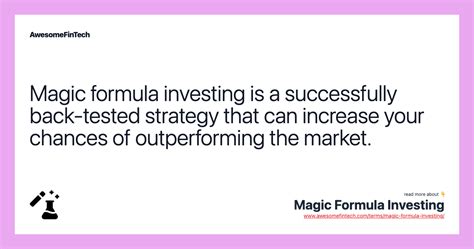 Magic Formula Investing | AwesomeFinTech Blog