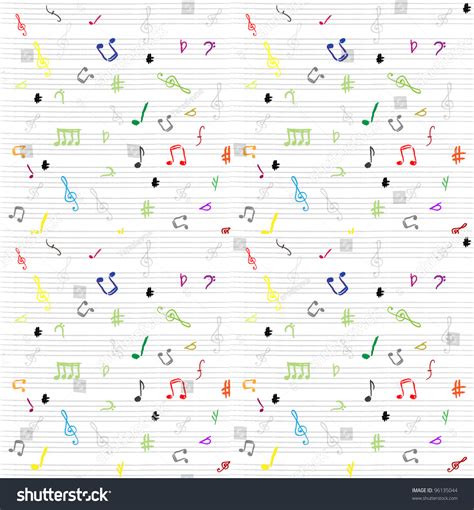 Seamless Pattern Wallpaper Musical Notes Stock Vector (Royalty Free ...