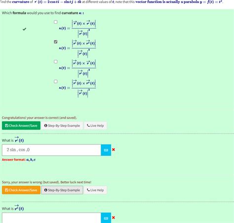 Solved Find The Curvature Of R T 2costisintj Tk At Chegg