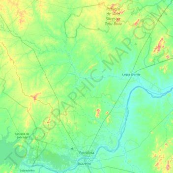 Mapa topográfico Petrolina, altitude, relevo