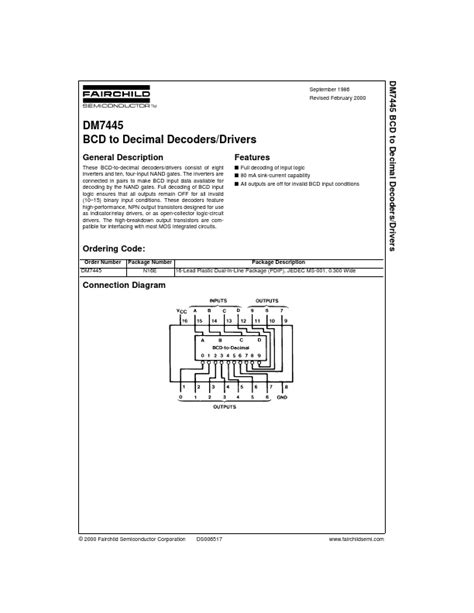 datasheet decodersdrivers equivalent fairchild semiconductor