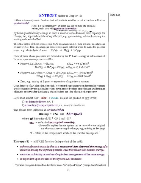 Thermodynamics W23 Entropy Refer To Chapter 18 Is There A