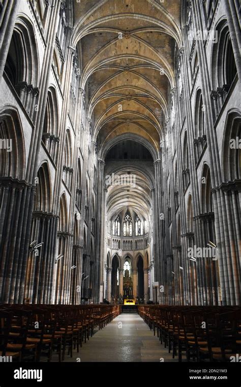 Interior of Rouen cathedral in France Stock Photo - Alamy