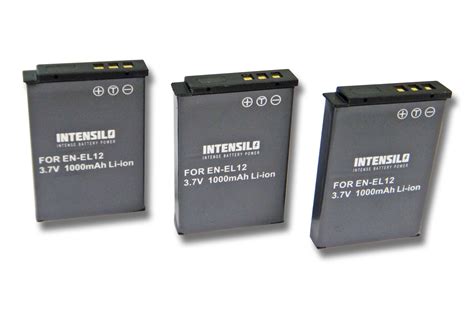 3x Akku für Nikon CoolPix S640 S710 S800c Kamera 1000mAh 3 7V Li Ion