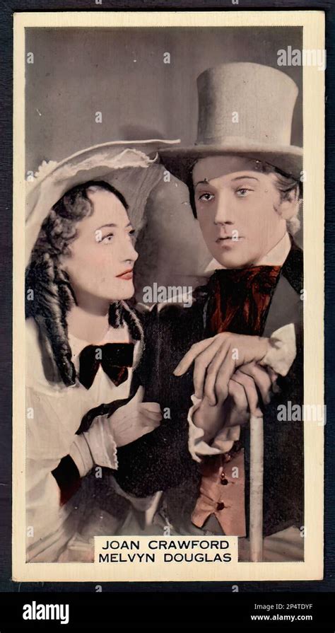 Portrait Of Joan Crawford And Melvyn Douglas Vintage Cigarette Card