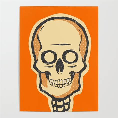 Spooky Vintage Halloween Skeleton Skull Poster by ImagePixel | Society6