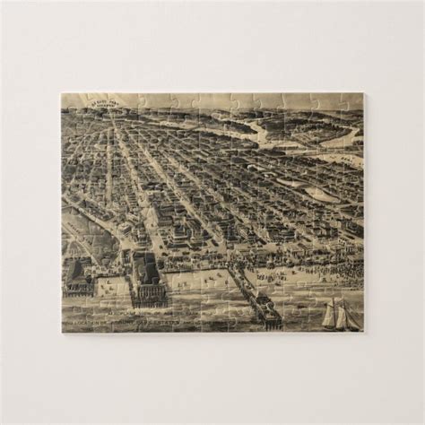 Vintage Pictorial Map Of Asbury Park NJ 1910 Jigsaw Puzzle Zazzle