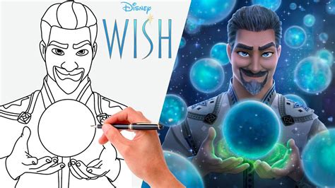 How To Draw King Magnifico From Wish Super Easy Disney Drawing Youtube