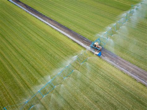 Trator Pulveriza O Campo Substâncias Químicas Imagem de Stock