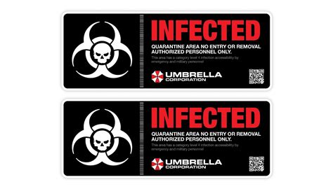 Umbrella Corp Resident Evil Infected Biohazardl Vinyl Sticker