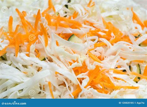 Shredded Cabbage and Carrot for Coleslaw Salad Stock Image - Image of ...