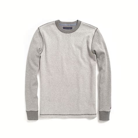 Tommy Hilfiger Long Sleeve Colorblock Thermal Tee In Gray For Men Grey