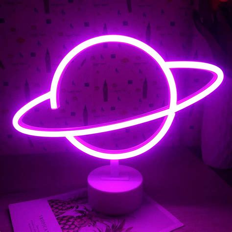 Planet Led Neon Sign Planet Neon Led Sign Planet Neon Lamp Etsy