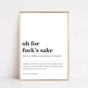 Funny Work From Home Decor Fuck Definition Art Office Wall Art