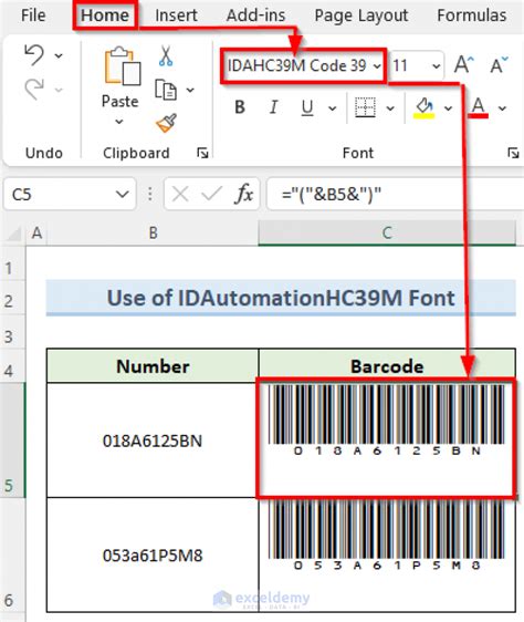 How To Create Barcode In Excel 3 Easy Methods Exceldemy