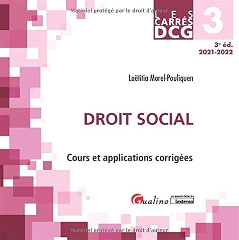 Dcg Droit Social Cours Et Applications Corrig Es By La Titia Morel