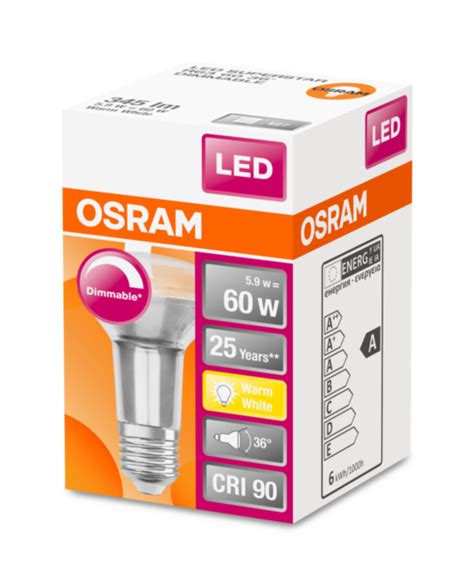 OSRAM LED SUPERSTAR R63 36 230V 5 9W 927 E27 DIM A Sklo 345lm 2700K